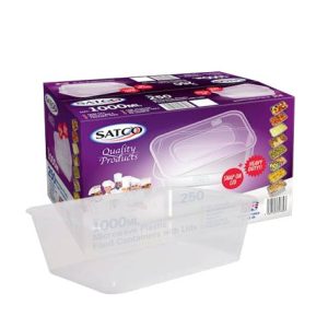 Satco Microwave Containers With Lids 1000Cc 1x250