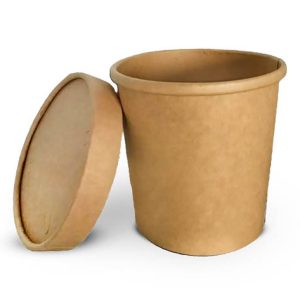 Soup Cup & Lids Kraft 795Ml/26Oz 1x250